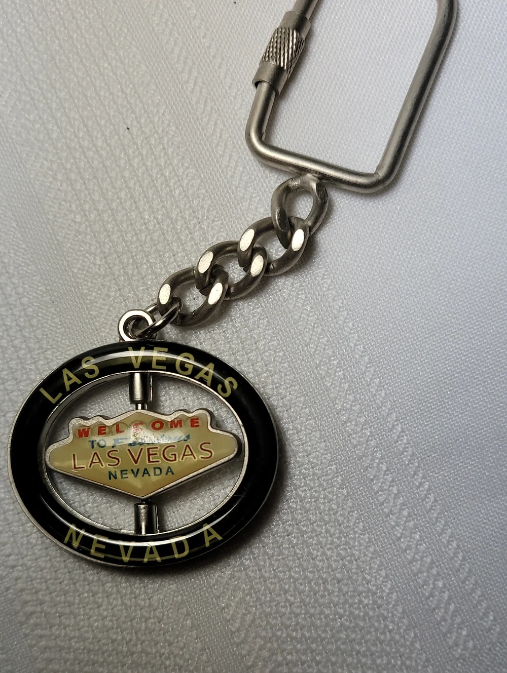 Vintage Las Vegas Nevada Souvenir Keychain - Black & Silver